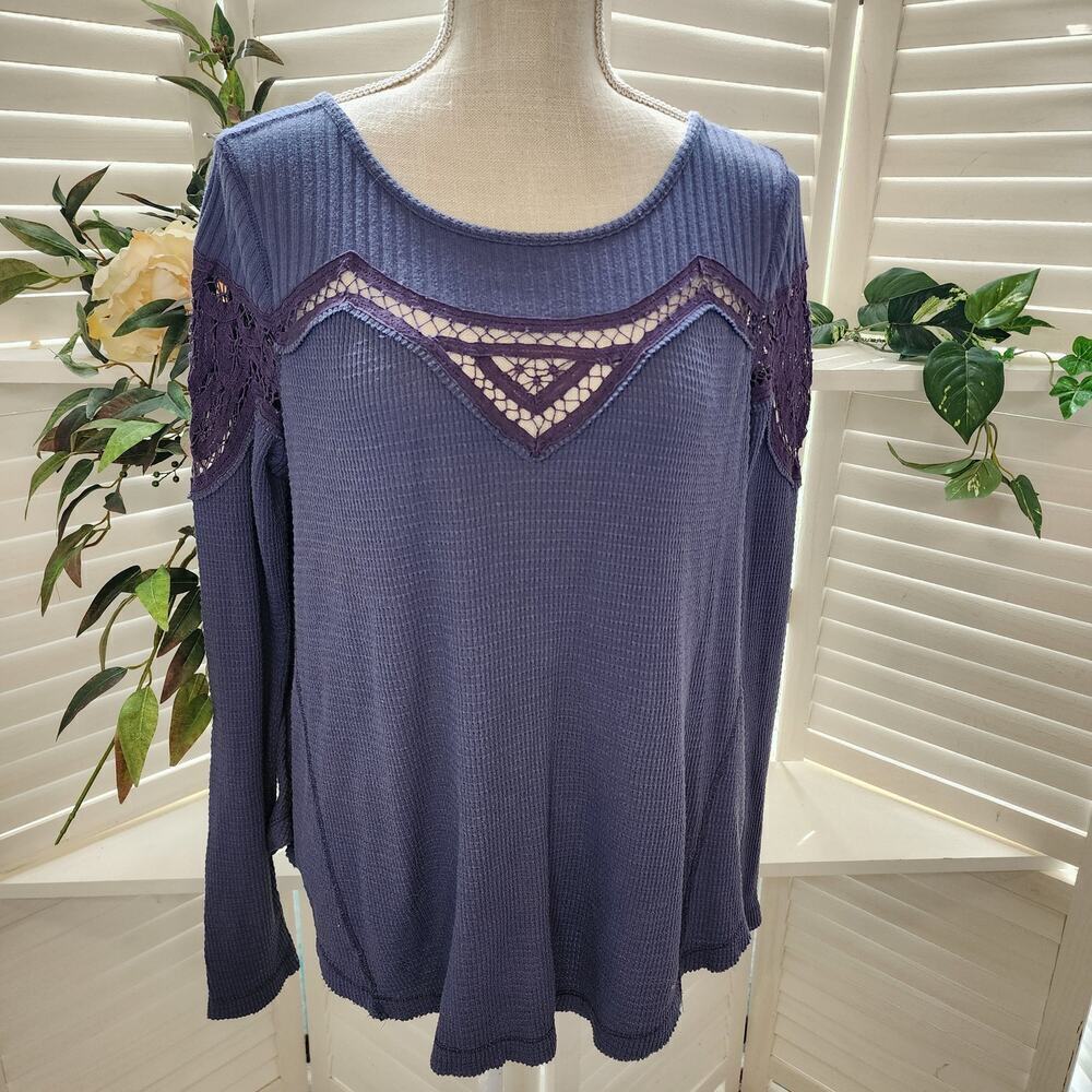 188 Free People Waffle Knit Top Small WN